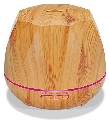 550 ml ätherisches Öl Diffusor für Aromatherapie, Ultraschall Aroma Diffusoren Cool Mist Luftbefeuchter mit Fernbedienung und 7 bunten LED-Lichtern für Yoga, Büro, Spa, Schlafzimmer, Babyzimmer