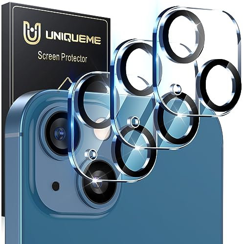 UniqueMe pour iPhone 13 Mini / 13 Protection Camera Objectif - Ultra HD Caméra Protection, 9H Dureté, Ultra Résistant Film Verre Trempé, Facile à Installer-3 Pièces