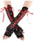 sararui Guanti Donne Sexy Pizzo Guanti Lunghi Inverno Guanti Inverno Guanti a Mezzaluna Guanti Nastro Dire Fingerless Fishnet Mesh Etichette Party Goth Guanti Goth Guanti Invernali