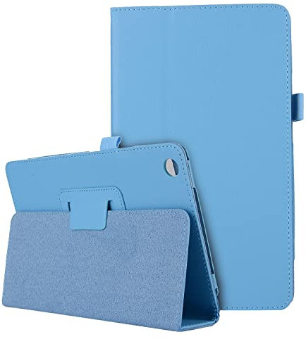 ZHENGNING Protective Case Texture Leather Tablet Case for Huawei Mediapad T3 8 inch Slim Folding Stand Folio Protector Shockproof Back Cover with Holder Tablet Slim Cover Shell (Color : Light blue)