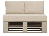 chilly pilley Palettenkissen Waschbar Gartenkissen für EU Paletten Palettenpolster Bezug abnembar mit Reißverschluss viele Farben und Größen (3er Set Creme)