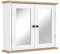 kleankin Armoire Murale avec Miroir pour Salle de Bain 2 Niveaux avec 1 étagère réglable et 2 Portes en Bois- dim. 56I x 14P x 46H cm