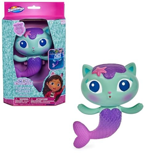 Swim Ways Pop Gabby Swimways Mercat Floatin' Figures, Accesorios Piscina, Suministros de Fiesta de Gabby's Dollhouse y Juguetes de Agua para niños Aged 3 & Up, Small (Spin Master 6067006)