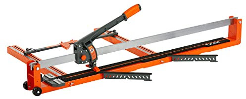 TILER 40 Inch Manual Tile Cutter, Professional Porcelain Ceramic Raptor Tile Cutter All-Iron Frame with Adjustable Laser Guide, Tungsten Carbide Cutting Wheel, Two Steel Extension Arms 8102G-2G