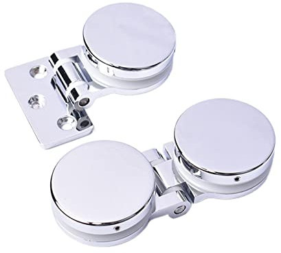 Cerniere per Porte 2 pz/Lotto 90 180 Gradi Box Doccia in Zinco Scheda Schermo Frameless Ginger Cerniera in Vetro Mortisa Copertura Decorativa Rotonda cromata (Color : Bilateral)