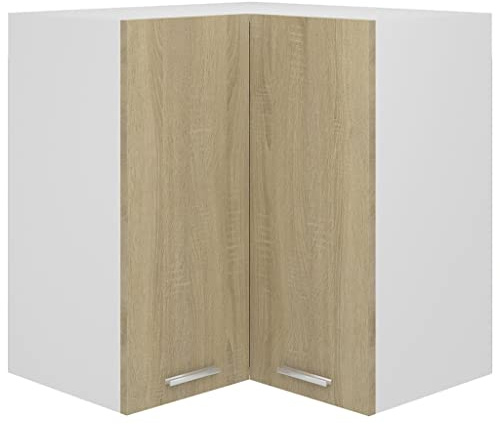 WIFESE Eckhängeschrank 57x57x60 cm Küchenschrank Küchenzeile Wandschrank Für Wohnzimmer Küche Schrank Einbauküche Badezimmermöbel Badezimmerschrank Cabinet Hängend Sonoma Eiche Holzwerkstoff