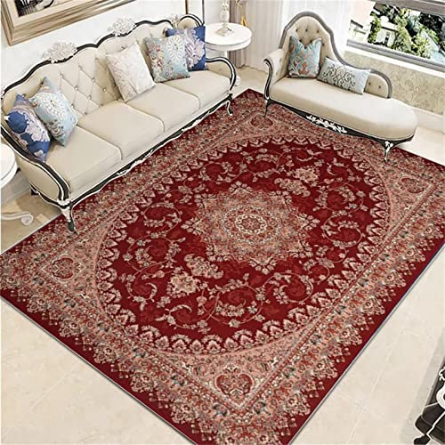 AU-OZNER Dekoration Wohnzimmer Roter Teppich, lässiger Baby-Krabbel Minimalist isch atmungsaktiver Teppich kinderzimmerteppich, rot, 80x120cm