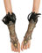 Ericetion Halloween Gothic Spitzenhandschuhe Frauen Langfingerlose Handschuhe Ellbogen Länge Armwärmer Feder Mesh Spitzenhandschuhe Für Halloween -Party -Cosplay -Abend