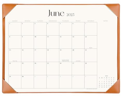 Vereinfachter Schreibtischkalender 2023–2024 mit Leder-Schreibtischmatte, Cabbrix großer Schreibtischunterlage, Kalender 53,3 x 41,5 cm, läuft von Juli 2023 – Dez 2024, akademischer