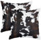 Kuhfell Gedruckt Kissenbezüge 45x45cm 2er Set Kissenbezüge Bauernhaus Kuhfell Drucken Kuhfell Kissenbezug Kissenhülle Kissen Fall Rustikale Wilde Tier Sofakissen Couchkissen für Sofa