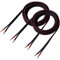 HANNLINTE 14 AWG HD Premium Soft Touch HiFi Speaker Cable with Banana Plugs (2 Pack, 3 Feet) 14 Gauge Banana Wire for Bi-Wire Bi-Amp HiFi Surround Sound Oxygen-Free Copper - Black