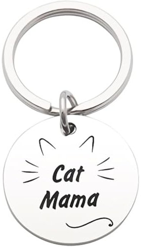 Tecreo Cat Mama Schlüsselanhänger für Mama Oma Familie Geburtstags Geschenk für Frauen Muttertags Geschenk für Katzenliebhaber