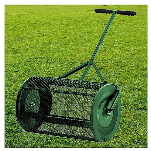 NYANS Épandeur de Compost D'engrais, pour L'entretien de la Pelouse et du Jardin, Épandeur de Mousse de Tourbe avec Poignée Réglable, pour Planter Un Rouleau à Mailles Métalliques,Green-40 * 60cm
