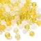 Ipotkitt Lot de 100 perles en verre transparent de 8 mm - Style mixte - Jaune - Perles rondes sur le thème jaune - Perles d'espacement pour la fabrication de bijoux et la décoration