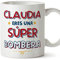 MUGFFINS Tazas Personalizadas para BOMBERA mujer - En Español - Eres Súper - 11 oz / 330 ml - Regalo Personalizable original y divertido