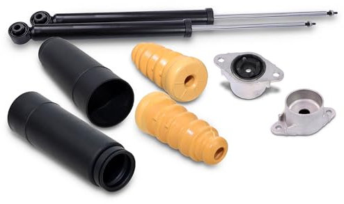 ATEC Germany 2x Gasdruck Stoßdämpfer hinten, 2x Domlager hinten, 1x Staubschutzsatz hinten Kompatibel mit FORD FIESTA Mk5 (JH_, JD_), MAZDA 2 (DY)