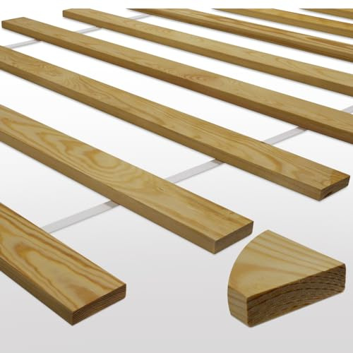 FURNIFY Lattenrost Rollrost Bettrost Lattenrahmen aus Kieferholz für Bett und Matratzen - Stabiles Massivholz (90 x 200 cm)