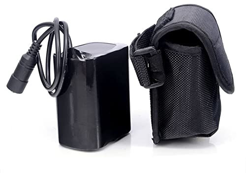 Pack de Batterie Rechargeable 6X18 pour Feux de Vélo ou Phares, Pack de Batterie de Phare de Vélo de Haute Capacité 8.4V 10800mAh, 36×36×66MM, Noir
