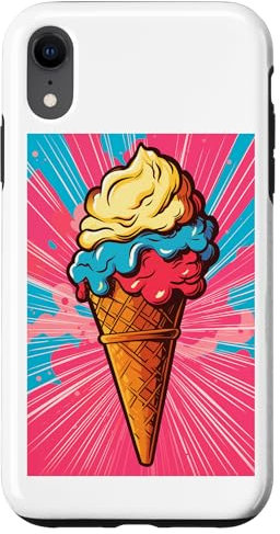 Carcasa para iPhone XR Helado de gofrera helado helado helado arte pop art vintage retro helado helado