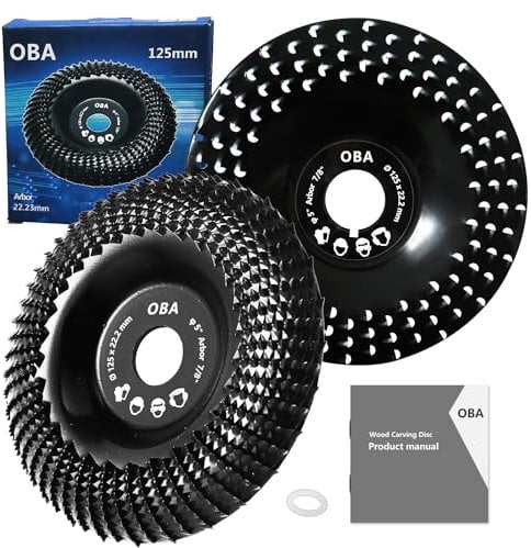 OBA Wood Carving Disc for Angle Grinder 125 mm, 2Pcs Angle Grinder discs for Carving, Grinding, Shaping, Modeling, Material Removal