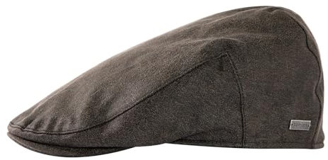 TOP-EX wasserdichte Herren Schiebermütze für Regenwetter Kunstleder Stilvolle Schirmmütze im Peaky Blinders Stil,ideal für Golf,Angeln,Schießen,Wandern,Jagd und als Schlägermütze Schwarz L/XL