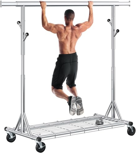 Gewudraw Clothes Rack Heavy Duty 630 LBS Capacity-Rolling Clothing Rack