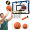 HYES 24 x 16 Panier de Basket Interieur pour Enfants, Panier de Basket avec Scoreboard et éclairage, Panier Basket Chambre avec 2 Ballons, Pompes, Jouet de Sport pour extérieur, Bleu