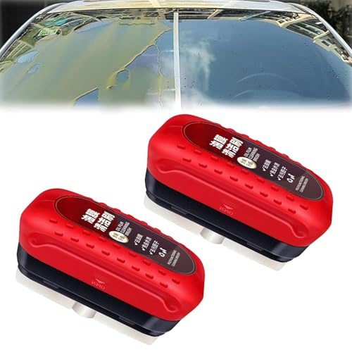 Film oléophobe pour vitres d'automobiles, Nettoyant de film d'huile pour vitres de voiture, Dissolvant De Film D'huile Pour Verre, Revêtement de verre et polissage pour pare-brise de voiture (2PCS)