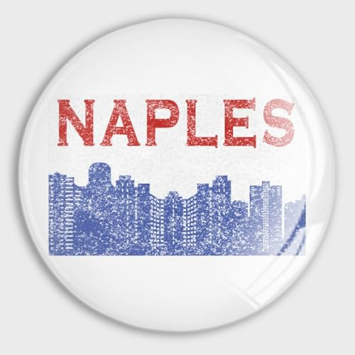 Italy Naples Skyline Fridge Magnets Naples Landscape Refrigerator Magnets Glass Fridge Magnets for Whiteboard Kitchen Funny Sticker for Home Decoration Office Locker