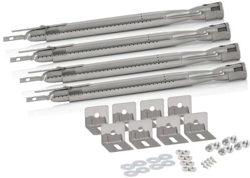 TOOSOAR Quemadores Barbacoa Gas, Tubo de Quemador de Acero Inoxidable, Repuestos Barbacoa de Gas (Pack de 4)