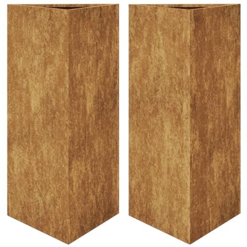 vidaXL Jardinières 2 pcs Triangulaire Acier résistant aux intempéries