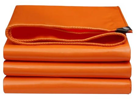 Lona resistente al agua de 4 x 6 m de grosor, lona de plástico a prueba de desgarros con ojales para jardín, camping, patio, piscina, cubierta de 500 g/m²