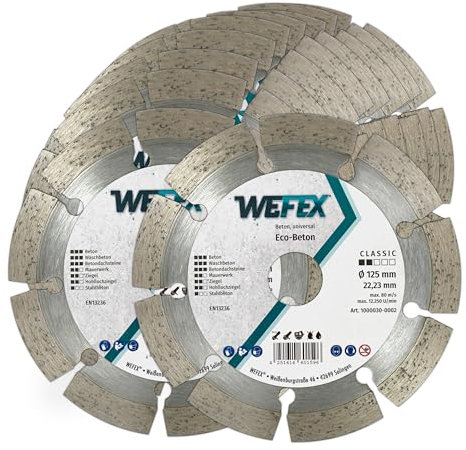 Spar-Set: 10 Stk. WEFEX Diamant-Trennscheibe Eco-Beton 125 mm x 22,23 mm für Betonprodukte & Steine