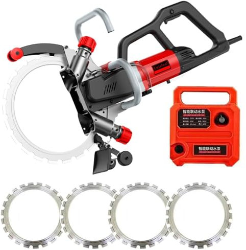 Electric Concrete Saw Brushless Circular Saw, 8800W Wall Chaser Ring Concrete Cutter Saw with Blade, 270/300 MM Cut Depth, 3000 RPM, Electric Groove Cutting Machine Slotter Cutter for Granite,Stone
