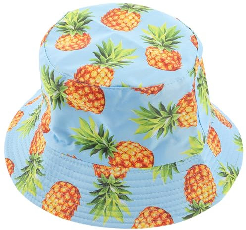 VALICLUD Unverzichtbar Für Freizeitreisen Ananas-Bucket-Hut – Doppelseitiger Sonnenschutz Für Alle Gelegenheiten (größe 56–58 cm)
