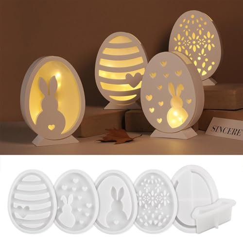 Silikonformen Gießformen Ostern, Silikonform Ostern Hase Silikon Gießform Ostern Silikonform Osterei Gipsformen zum Gießen Osternhase Epoxidharz Formen Giessformen Silikon Ostern für Handwerk (A)