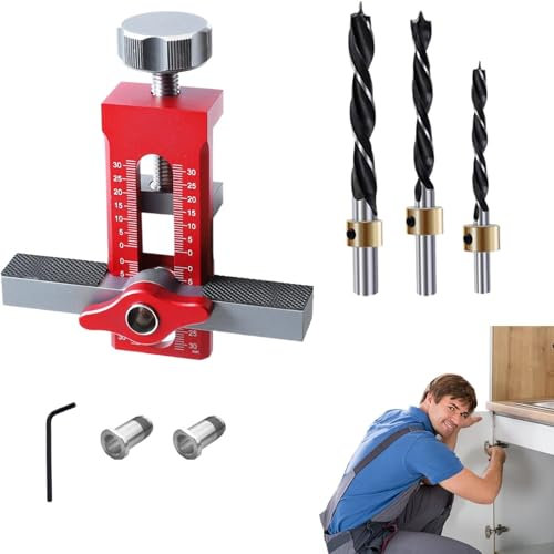 Cabinet Door Mounting Jig, Heavy Duty Cabinet Installation Tools, Professional Woodworking Drill Guide, Cabinet Door Handle Jig, Cabinet Door Jig for Installation, Heavy Duty Jig for Cabinet Doors