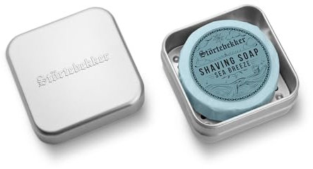 Störtebekker® Premium Rasierseife & Seifendosen Set - Seifendose Aluminium Set inkl. Rasierseife in verschiedenen Varianten - Vegane Rasierseife Handgefertigt in Seifenmanufaktur (Sea Breeze)