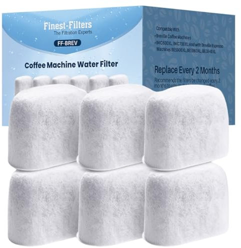 Coffee Machine Water Filter Cartridges Compatible with Breville BWF100, BWF100NA, BES980XL, BES900XL, BES920XL, BES860XL, BES870XL Barista Espresso, BES840XL, BKC600XL, BKC700XL (6 Pack)