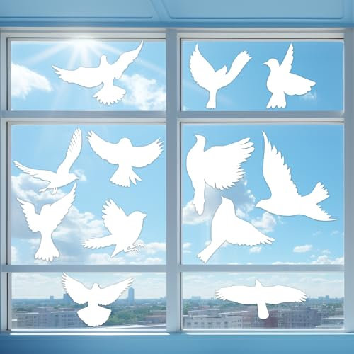MBAIYO 16 Stück Fensteraufkleber Vogelschutz,Fensteraufkleber Vogelschutz Für Glasscheiben Verhindern Vogelschläge an Türen Und Fenstern Glas Dekor Aufkleber Fensterbilder Selbstklebend