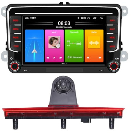 7 Android Auto GPS Radio Navigator Carplay Fit for VW Caravelle T5 Multivan VI Touareg California T6 Camper Transporter Bus Kasten DSP BT Pip DVR SWC DAB Mirror Link Pip+Bremsleuchte Auto Kamera