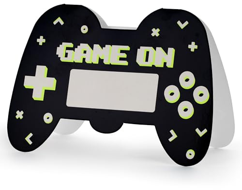 HIKIhooray Einladungskarten Kindergeburtstag Gamepad – 6er Set inkl. Umschläge – Gaming Motto – Einladungen in Controller-Form – Videospiel Party Deko Jungen & Mädchen – 16 x 11,5 cm