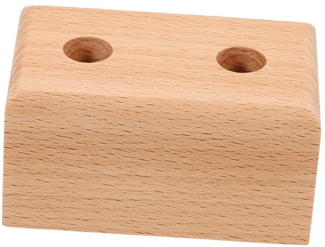 Holz Stiftehalter 8x5x4cm für Stifte, Schwarznussig, Schlicht | Stifte Organizer Holz, Glatte Oberfläche, Leicht zu Reinigen, für Home Workspace und Büro