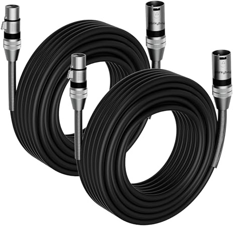 Werkybay 3-Pin DMX Kabel 5m(2 Stück), XLR Stecker auf Buchse Stage Light kabel, SR-Struktur 110 Ohm DMX-Signal-kabel für Bühnenscheinwerfer, Mikrofon, Lichtsteuerung, Moving Heads und LED-PAR usw.