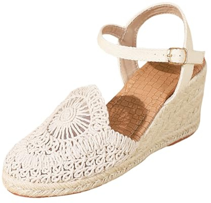 Cbebvwl Sandales Femme Été Confortable Mules Sandale Cuir Chaussures Nue Pied Ete Talon Bloc Femmes Compensé Sandals Randonnee Plates Plate-Forme