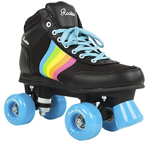 ROOKIE Forever Rainbow V2 Rollschuhe mit 4 Rollen, Unisex, für Kinder 34 Schwarz/Multicolor
