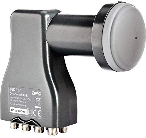 Fuba DEK 817 Octo LNB 8 Teilnehmer - Universal LNB 8fach mit LTE-Filter für acht Teilnehmer/Receiver/TV - HDTV- und UHD-(4K/8K) tauglich, optimierte Mobilfunkabschirmung - mit Wetterschutzgehäuse