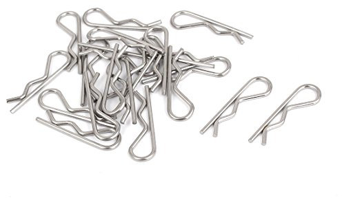sourcing map 20 Stück Haarnadeln Splint Clip Hardware Silber Ton 1.2 mm x 25 mm
