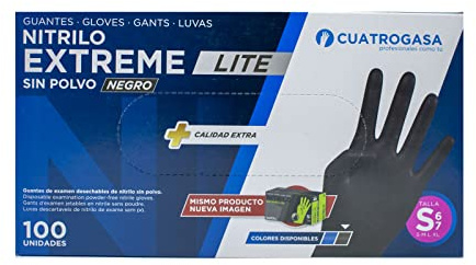 Nitrile Gloves Extreme Grip Size Small Color Black