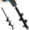 Earth Auger Drill Bit Set, Garden Bulbs Planting Post Hole Digger with Non-Slip Hex Drive Drill,2 PCS Spiral Rapid Planter Tool with Garden Gloves (12x3 and 9x1.6)